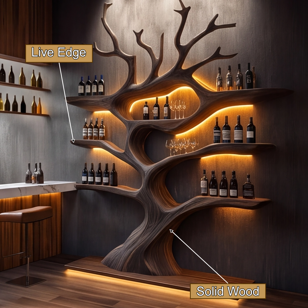 Noctavine Illuminated Tree Wine Rack